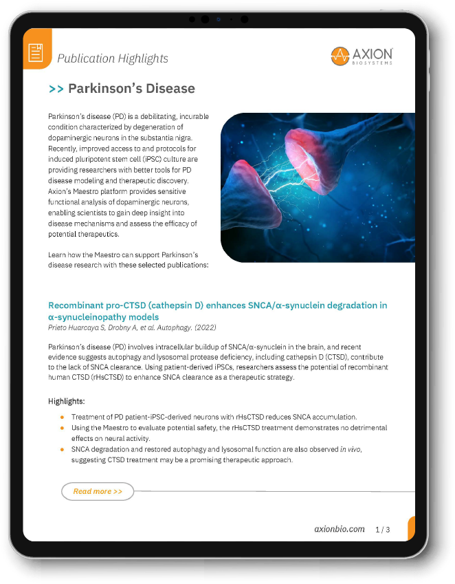 Parkinson's disease publication highlights
