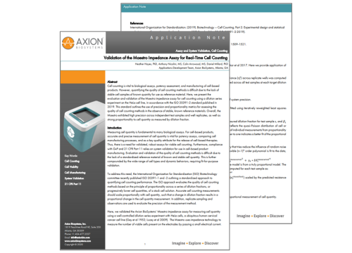 Axion Bio App Note Real-time Cell Counting