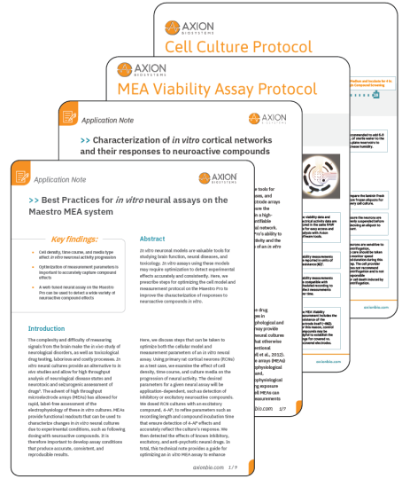 Neurotox Resources from Axion BioSystems