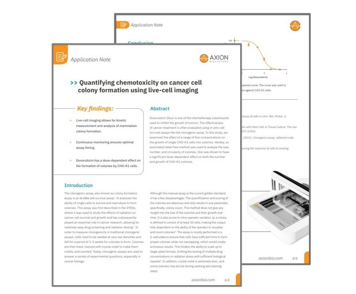 Clonogenic Assay App Note Cover Image