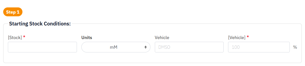 Starting step of the Drug Dosing Calculator, reference