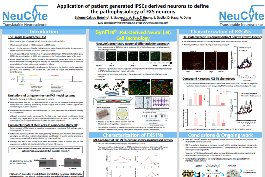 2020 Neucyte poster ipsc-derived neurons pathophysiology on MEA system
