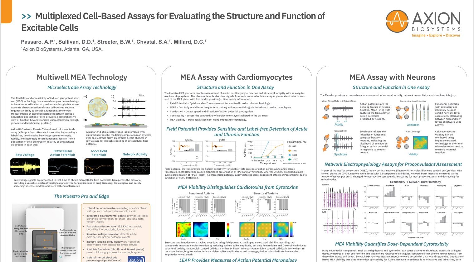 "Multiplexed cell-based assays for evaluating the structure and function of excitable cells" Poster - ISSCR 2023