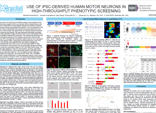 2017 SfN Hendrickson use of iPSC-derived neurons for high throughput screening