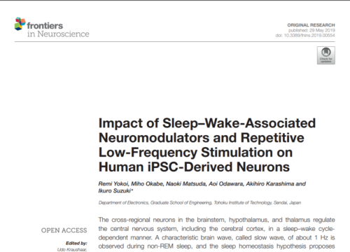 (2019) Yokoi et al. Impact of Sleep-Wake-Associated Neuromodulators and Repetitive Low-Frequency Stimulation on Human iPSC-Derived Neurons