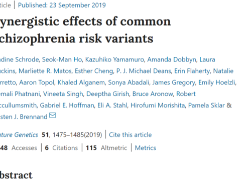 (2019) Schrode et al. Synergistic effects of common schizophrenia risk variants
