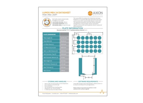 Axion Bio Tech Datasheet CytoView MEA 24-well
