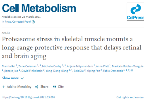 Cell Metabolism publication 2021 Aging skeletal muscle and brain and retina