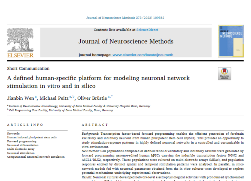 2022 Journal of neurosciene Methods wen publication