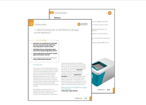 Best Practices for in vitro Potency Assays on the Maestro Z