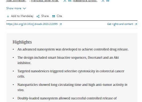 Biomaterials Advances Publication, 26 August 2023