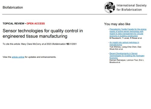 Biofabrication Publication, Oct 2022