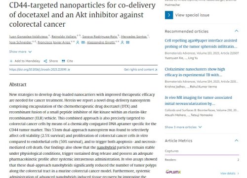 Biomaterials Advances Publication, 26 August 2023