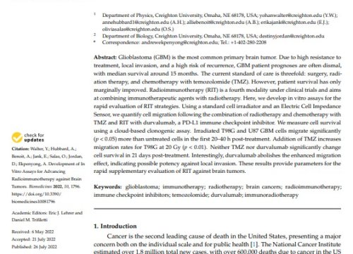 Biomedicines Publication, July 2022