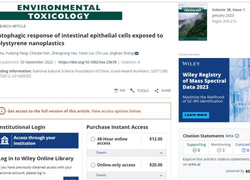 Environmental Toxicology Publication, Sept 22 2022