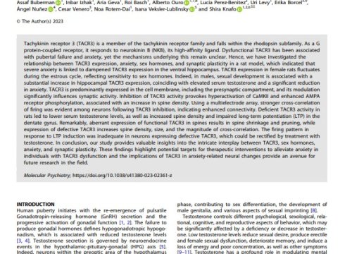 Molecular Psychiatry Publication, Dec 2023