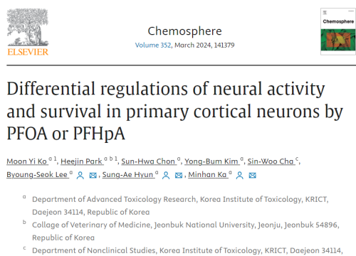 2024 Chemosphere Differential regulations of neural activity and survival in primary cortical neurons