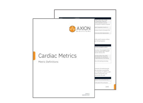 Cardiac Metrics definitions for MEA