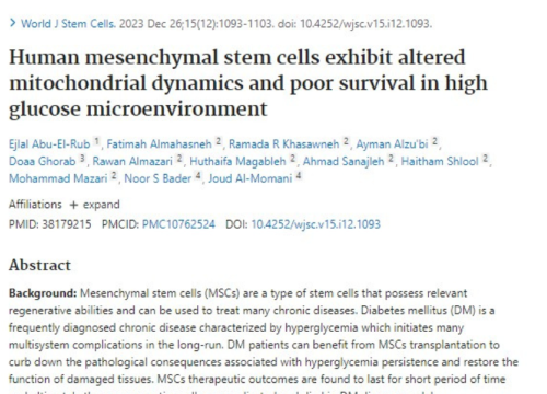 World Journal of Stem Cells, 26 December 2023