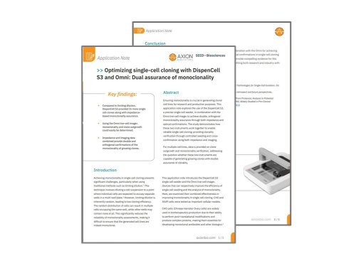 App Note - SEED Biosciences and Axion Bio - Omni