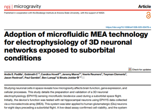 npj Microgravity, 27 May 2025